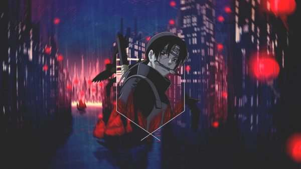 Uchiha Itachi, red, Naruto (anime) Anime 4K