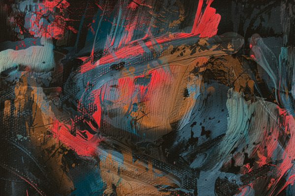 Vibrant abstract expressionist art with bold colors and dynamic brush strokes. Abstrait 4K