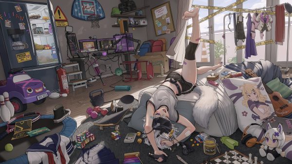 Virtual Youtuber, Filian (Vtuber), white hair Anime 4K