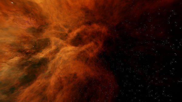 Vivid image of a celestial nebula with stars in deep space, showcasing stunning interstellar beauty. Espace 4K