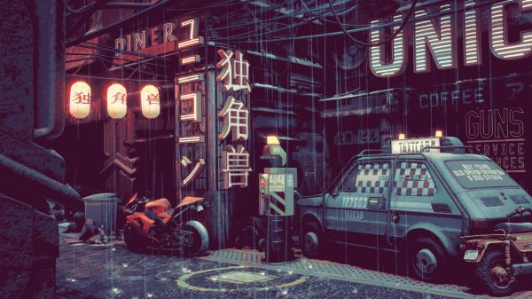 Artwork, digital art, cyberpunk Manga 4K