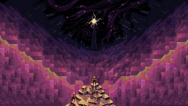 Pixel art, retro games, purple background Video Games 4K