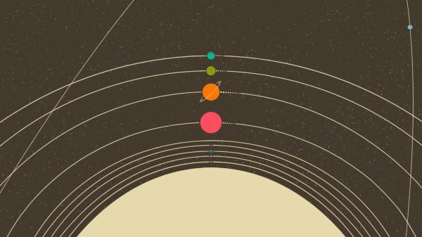 Minimalism, planet, Solar System Manga 4K