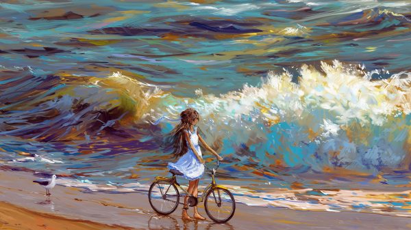 Artwork, illustration, sea Manga 4K