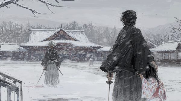 Japan, samurai, katana Manga 4K