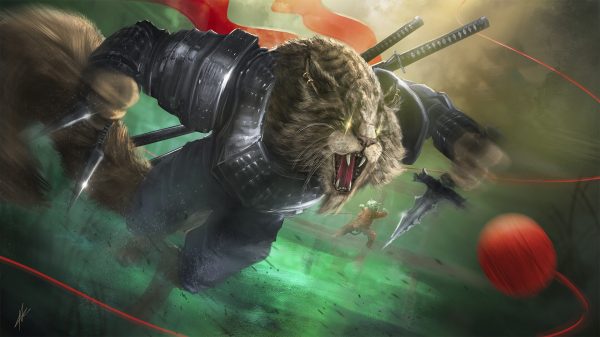 Warrior, illustration, fantasy art Manga 4K