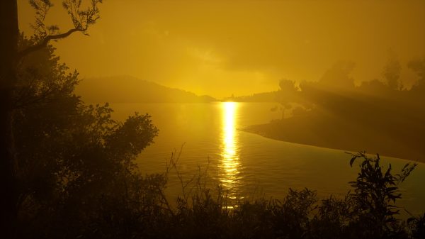 Video game art, digital art, sunset Video Game Art 4K