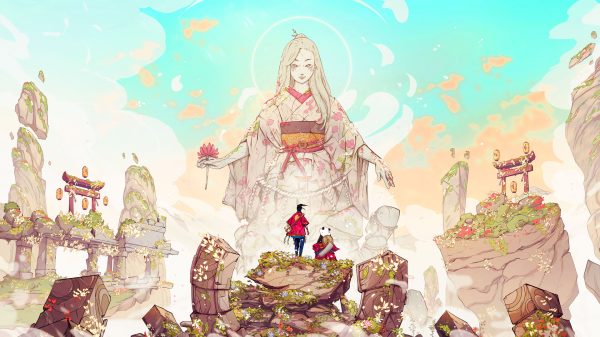 Samurai, panda, artwork Manga 4K