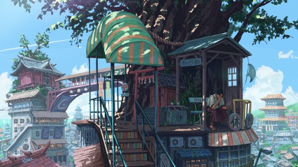 Scenery, Ryon, town Manga 4K