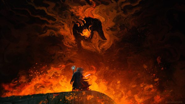 Digital art, Gandalf, Balrog Geek 4K