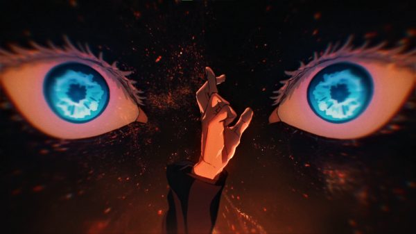 Satoru Gojo, blue eyes, hands Manga 4K