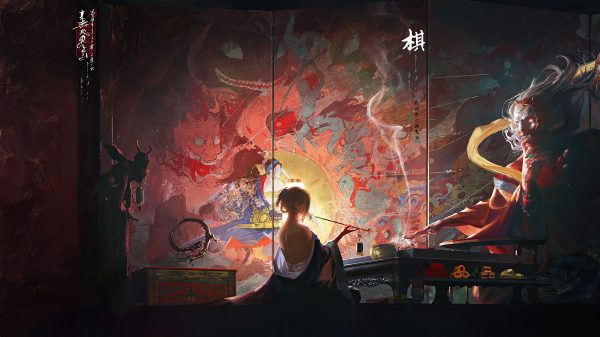 Artwork, Folklore, painting Manga 4K