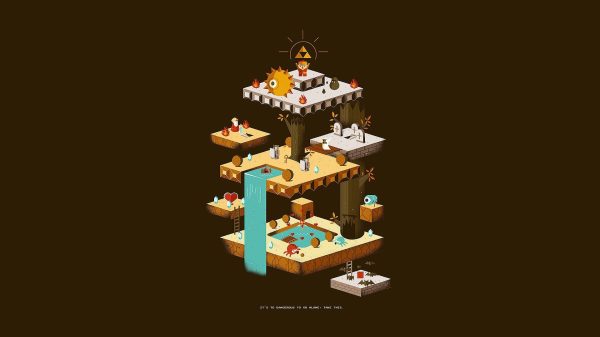 The Legend of Zelda, isometric, retro games Video Game Art 4K